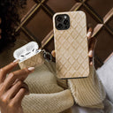 Simply Cream - Quilted iPhone 14 Plus Case 26