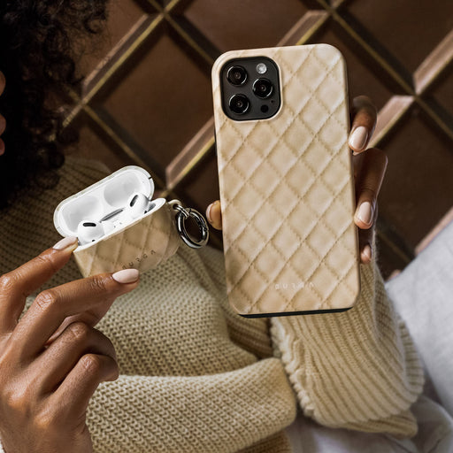 Simply Cream - Quilted iPhone 14 Plus Case 26