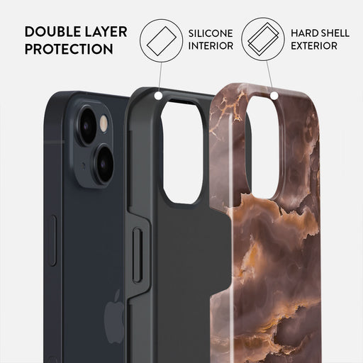 Fire Wood - Brown Marble iPhone 13 Case 6