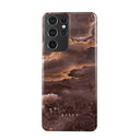 Fire Wood - Brown Marble Samsung Galaxy S21 Ultra Case