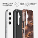 Fire Wood - Brown Marble Samsung Galaxy A54 Case 2