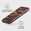 Fire Wood - Brown Marble Samsung Galaxy A54 Case 3