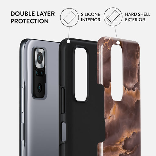 Fire Wood - Brown Marble Xiaomi Redmi Note 10 Pro Case 2