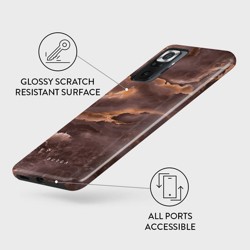 Fire Wood - Brown Marble Xiaomi Redmi Note 10 Pro Case 3