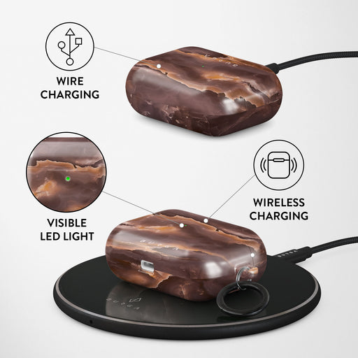 Fire Wood - Brown Marble AirPods Pro Case 3