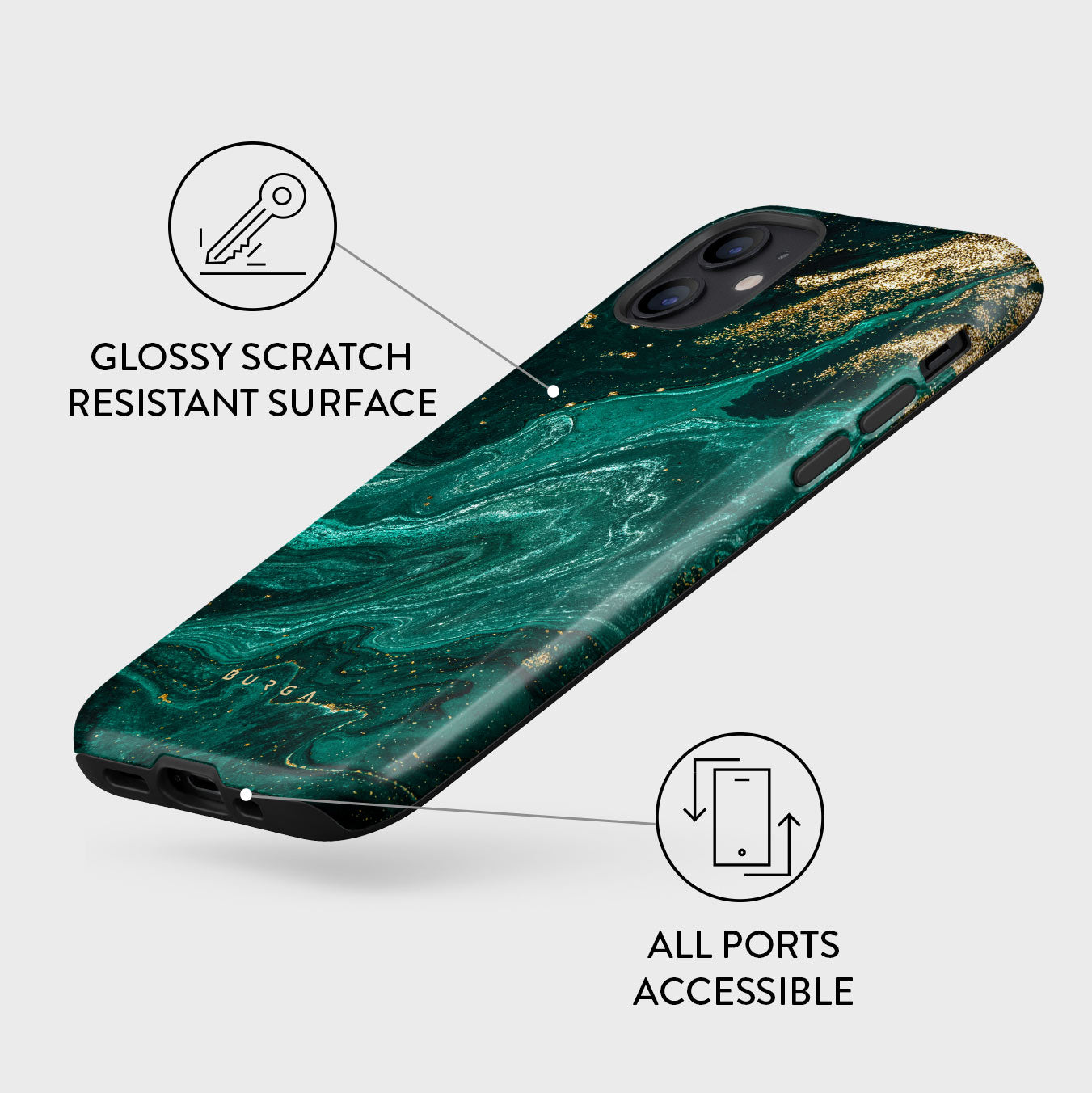 BURGA iPhone 12 ケース　Emerald pool Emerald Pool - Elegant iPhone 12 Case | BURGA