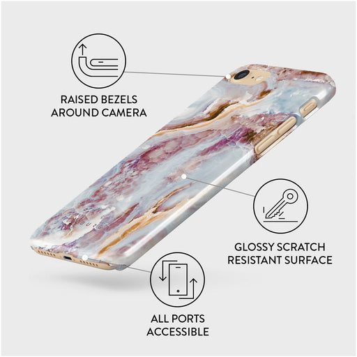Frozen Leaves - Cute Marble iPhone SE (2022) Case 3