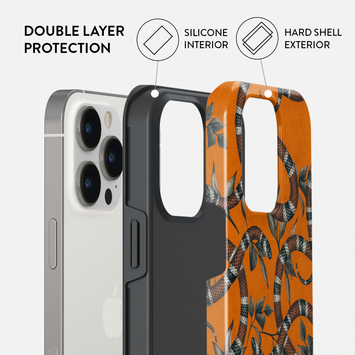 Bitter Apricot - Snake iPhone 13 Pro Case | BURGA