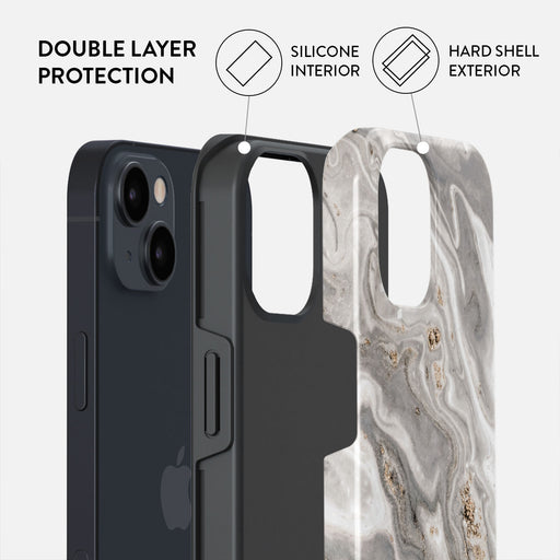 Snowstorm - Grey Marble iPhone 13 Mini Case 6