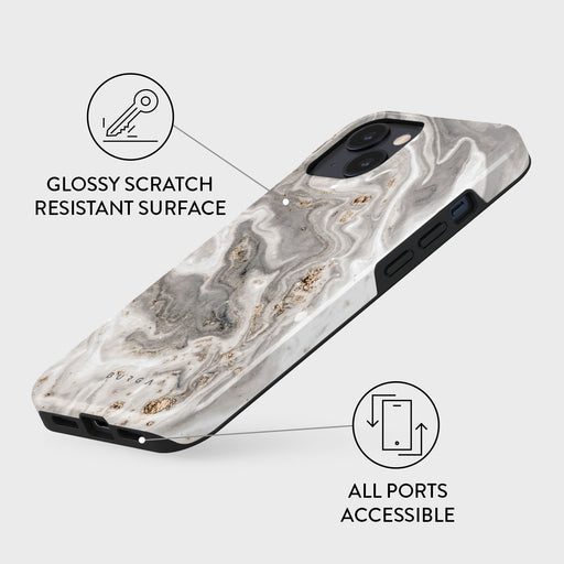Snowstorm - Grey Marble iPhone 13 Mini Case 7
