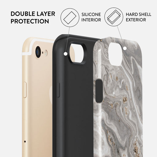 Snowstorm - Grey Marble iPhone SE (2020) Case 6