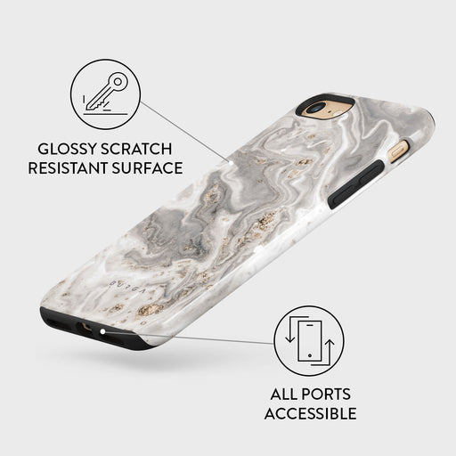Snowstorm - Grey Marble iPhone SE (2020) Case 7