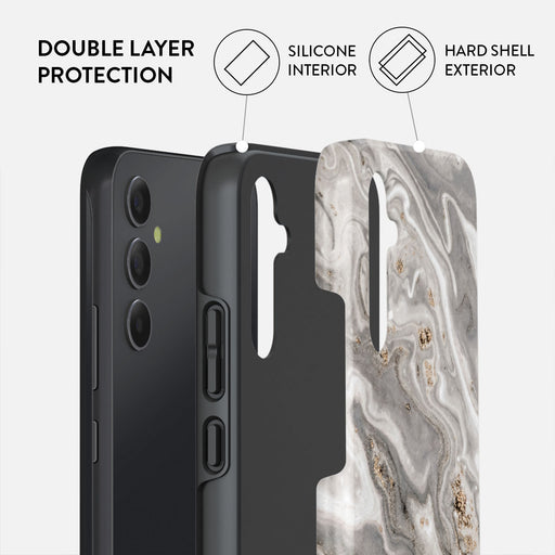 Snowstorm - Grey Marble Samsung Galaxy A34 Case 2