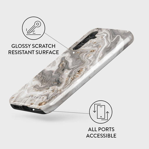 Snowstorm - Grey Marble Samsung Galaxy A34 Case 3