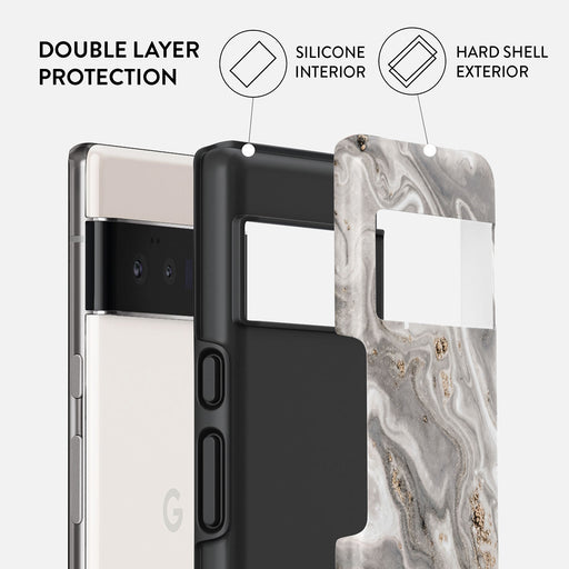 Snowstorm - Grey Marble Google Pixel 6 Pro Case 2