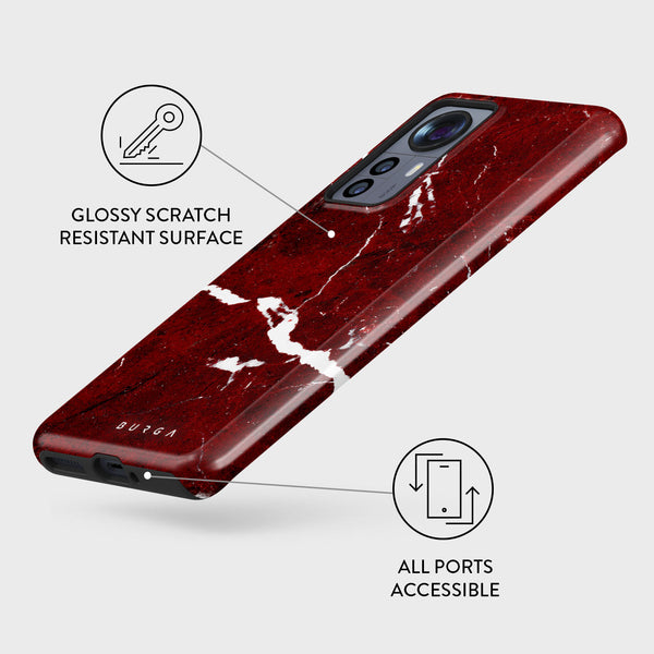 Iconic Red Ruby - Marble Xiaomi 12 Case | BURGA