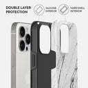 Satin White - Marble iPhone 14 Pro Max Case 6