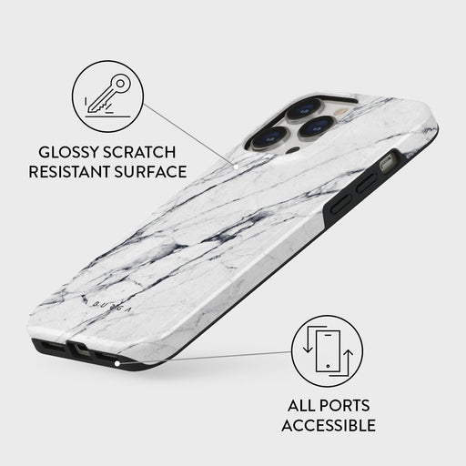 Satin White - Marble iPhone 14 Pro Max Case 7
