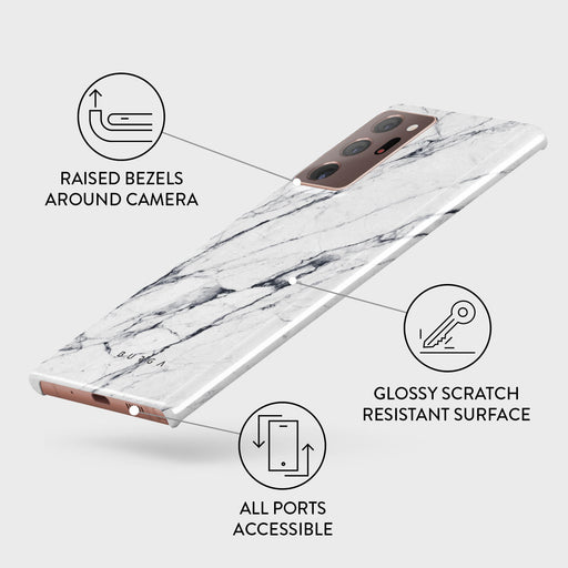 Satin White - Marble Samsung Galaxy Note 20 Ultra 4G / 5G Case 3
