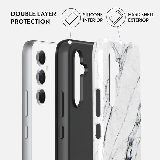 Satin White - Marble Samsung Galaxy A54 Case 2