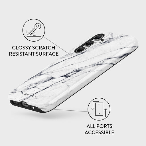 Satin White - Marble Samsung Galaxy A54 Case 3