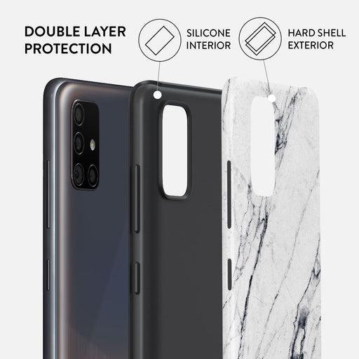 Satin White - Marble Samsung Galaxy A71 4G Case 6