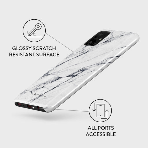 Satin White - Marble Samsung Galaxy A71 4G Case 7
