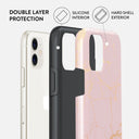 Peachy Gold - Pink Marble iPhone 11 Case 6