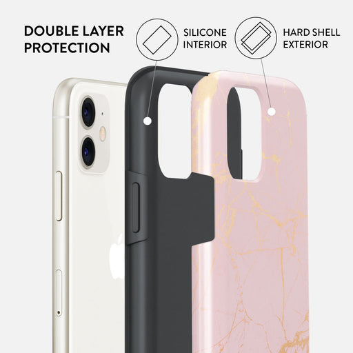 Peachy Gold - Pink Marble iPhone 11 Case 6