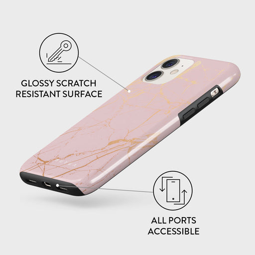 Peachy Gold - Pink Marble iPhone 11 Case 7