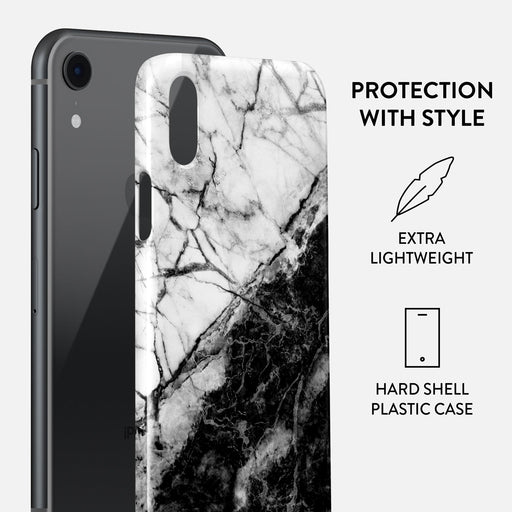 Fatal Contradiction - Black & White Marble iPhone XR Case 2