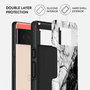 Fatal Contradiction - Black & White Marble Google Pixel 6a Case 2