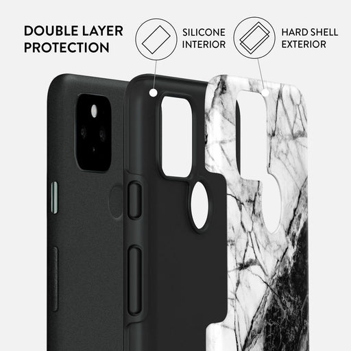 Fatal Contradiction - Black & White Marble Google Pixel 5 Case 6