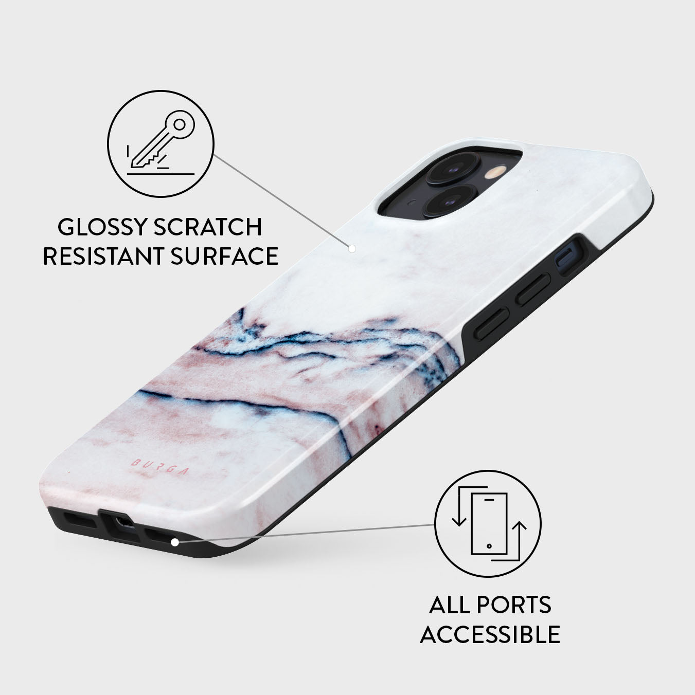 ⭐︎momo⭐︎BRUGA ホワイト、ブラック Amazon.com: BURGA Phone Case for iPhone 13 Pro - Cute