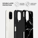 Noir Origin - Black Marble Samsung Galaxy A12 4G Case 6