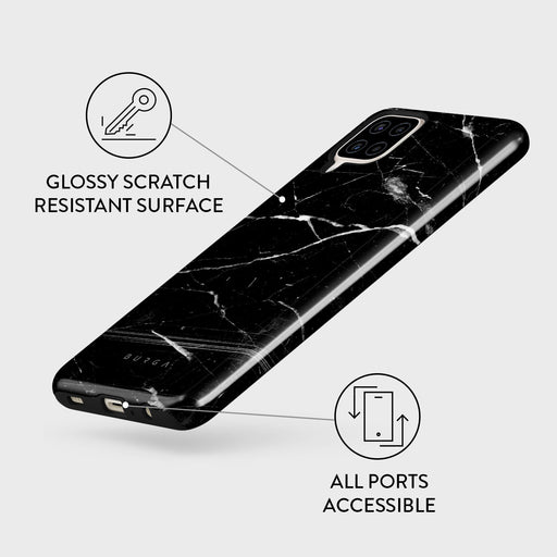 Noir Origin - Black Marble Samsung Galaxy A12 4G Case 7