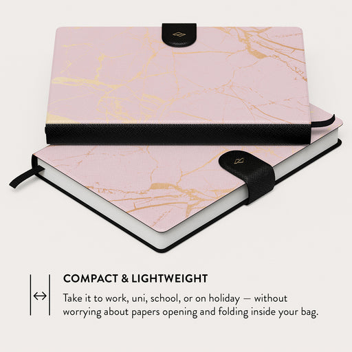 Peachy Gold - Pink Marble Notebook 8