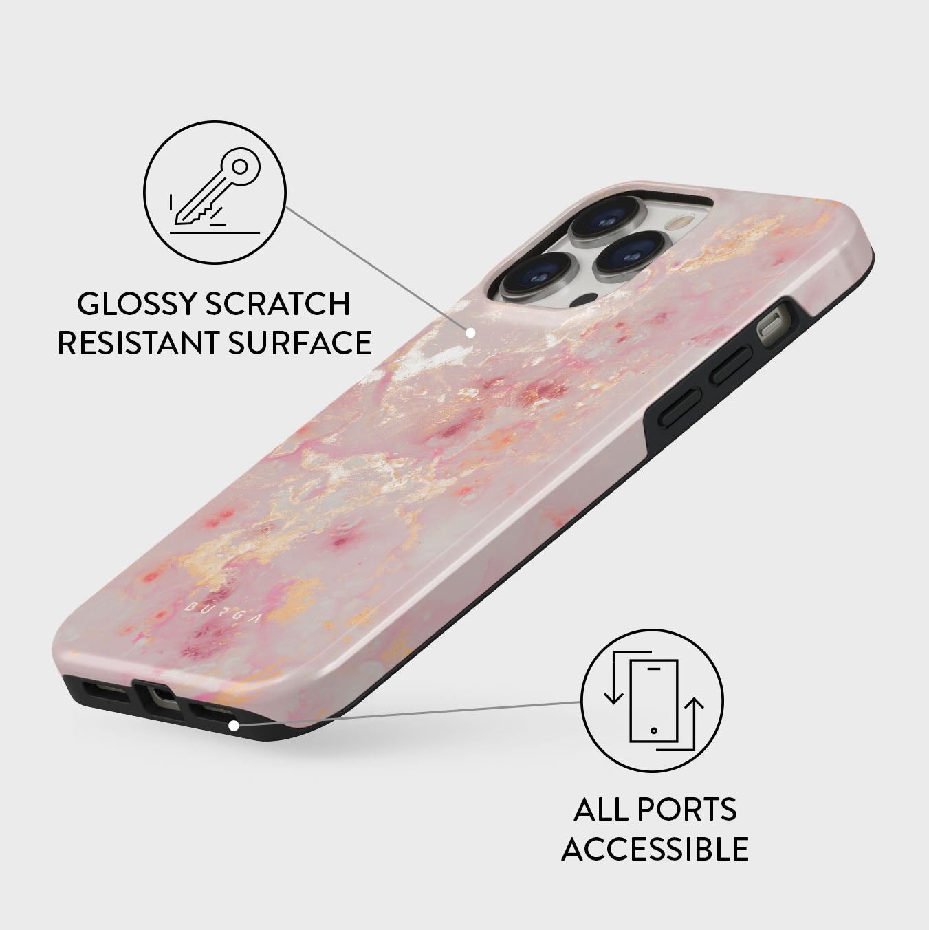 Golden Coral - Pink iPhone 14 Pro Max Case | BURGA