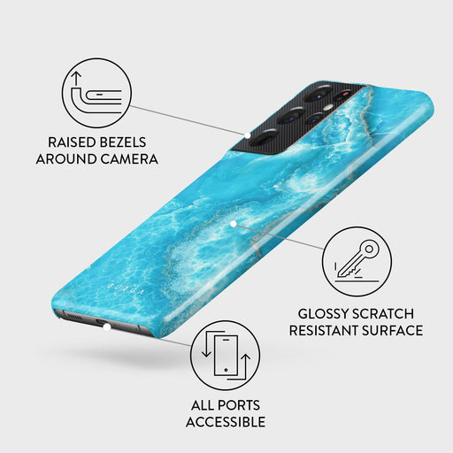 Ocean Waves - Blue Samsung Galaxy S21 Ultra Case 3