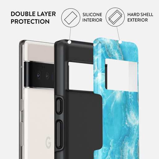 Ocean Waves - Blue Google Pixel 6 Pro Case 2