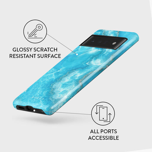 Ocean Waves - Blue Google Pixel 6 Pro Case 3