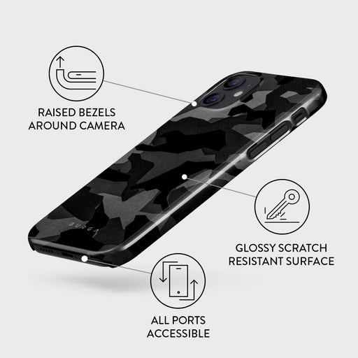 Night Black Camouflage - iPhone 12 Mini Case 3
