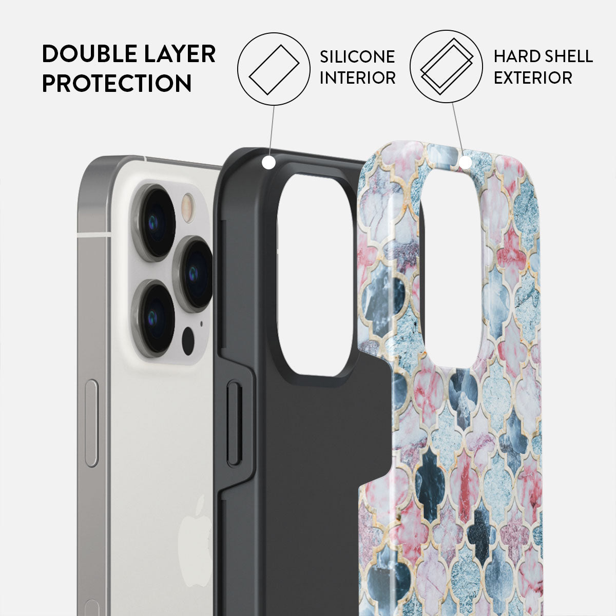 【BURGA】モロッカンデザイン〇Pink Beach☆全種対応 Pink Beach - Mosaic iPhone 13 Pro Case | BURGA
