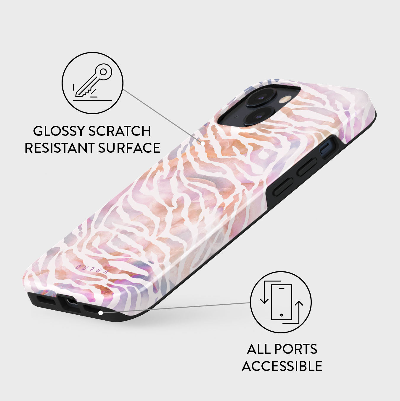 Sultry July - Zebra iPhone 14 Case | BURGA