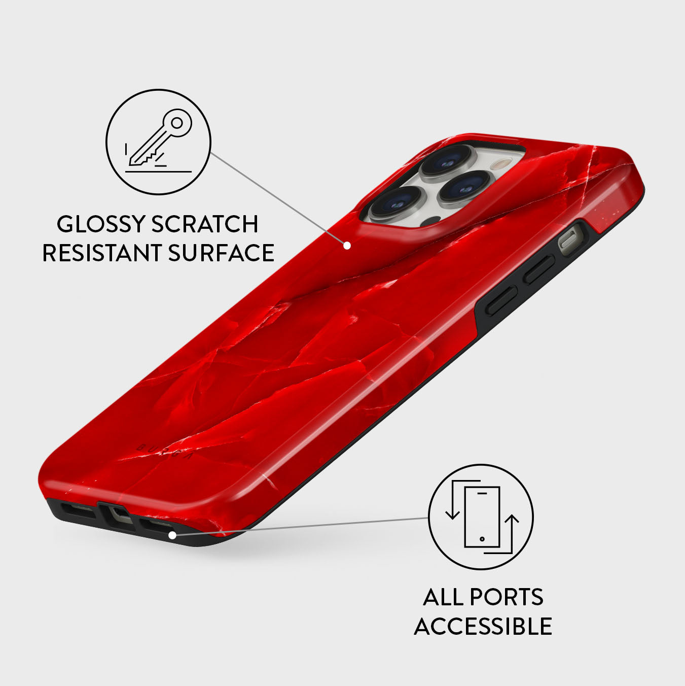 Wild Blaze - Red iPhone 13 Pro Case | BURGA