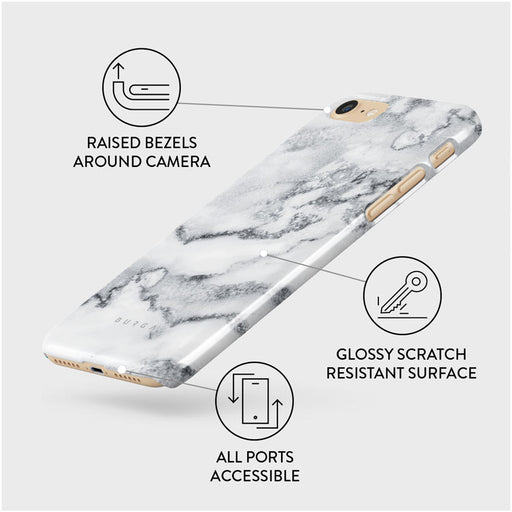 White Winter - Classy Marble iPhone SE (2020) Case 3