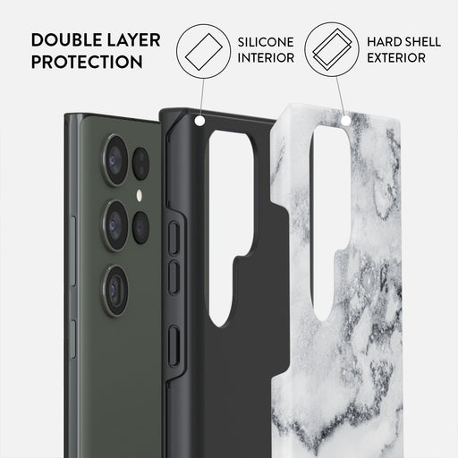 White Winter - Classy Marble Samsung Galaxy S23 Ultra Case 6
